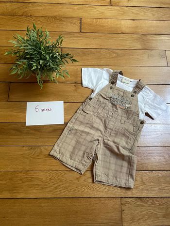 Ensemble salopette + t-shirt 6 mois