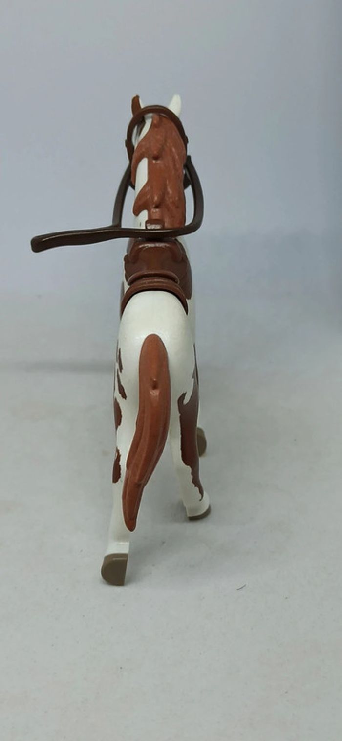 Cheval blanc et marron avec crinière et accessoires marron playmobil - photo numéro 5