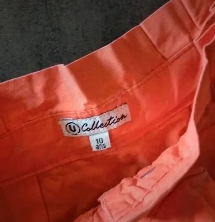 Mini jupe couleur corail jupe courte taille 10 ans - photo numéro 6