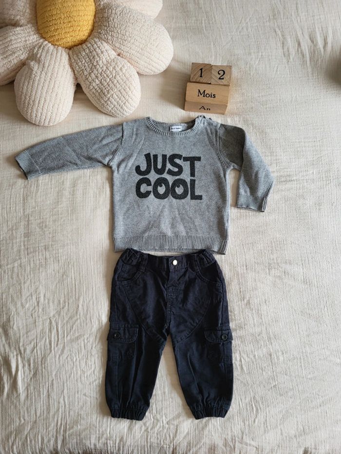 Jolie idée ensemble pull et pantalon bébé garçon automne hiver rentrée Septembre - photo numéro 2