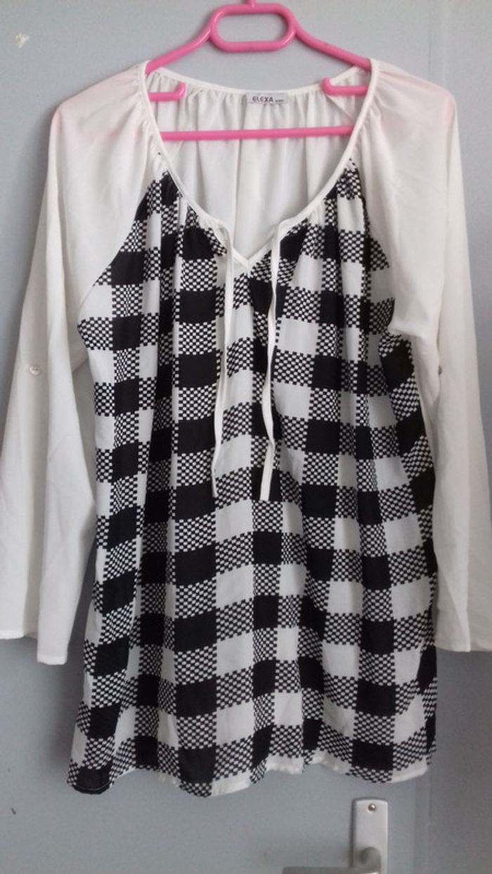 blouse noire et blanche marque élexa