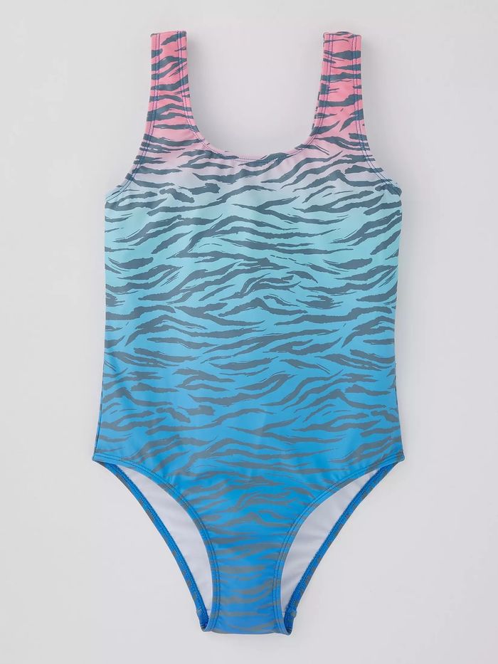 Maillot de bain ombré pour filles dégradé bleu et rose Everyday - taille 5 ans