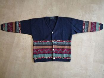Gilet marine et jacquard 12 ans bergère de France Neuf
