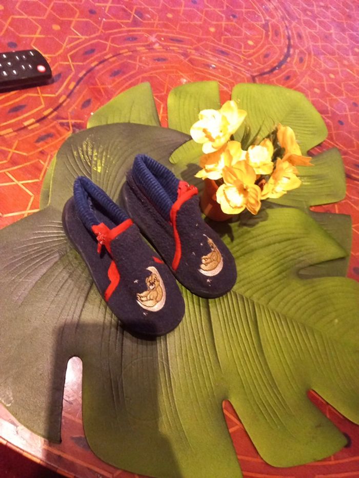 Chaussons mixtes T22-23 thème ourson lune