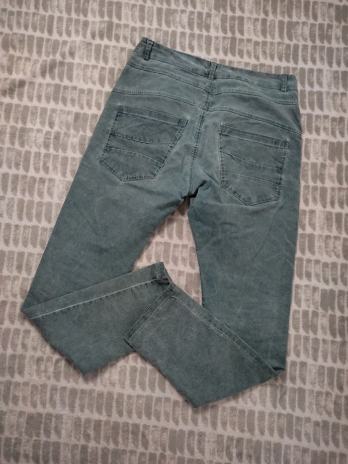 Jeans droit stretch effet empiècement taille haute Shining taille 38 - photo numéro 3