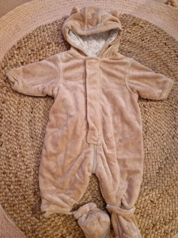 Combinaison pilote beige mixte bébé 3mois