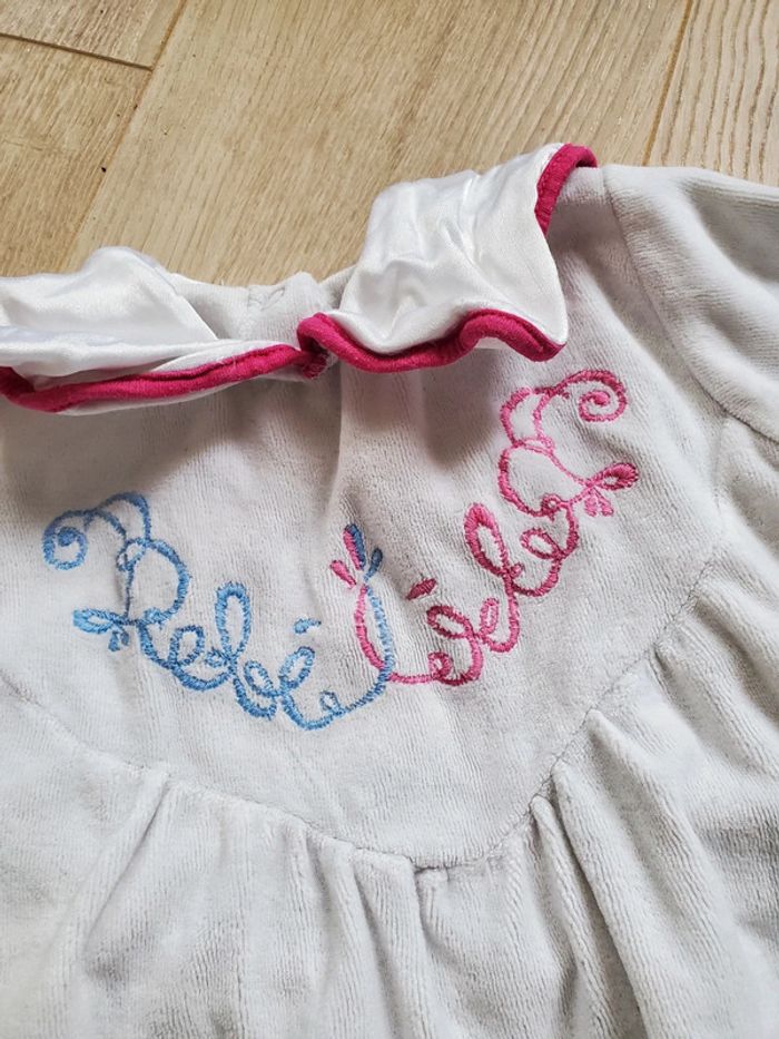 Pyjama vintage velours avec col taille 3 mois - photo numéro 2
