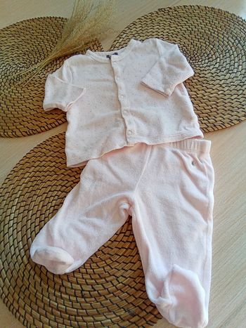Babygro 2 pièces en velours Kiabi 3 mois