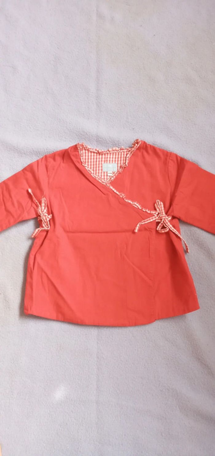Blouse cache cœur Cyrillus taille 24 mois