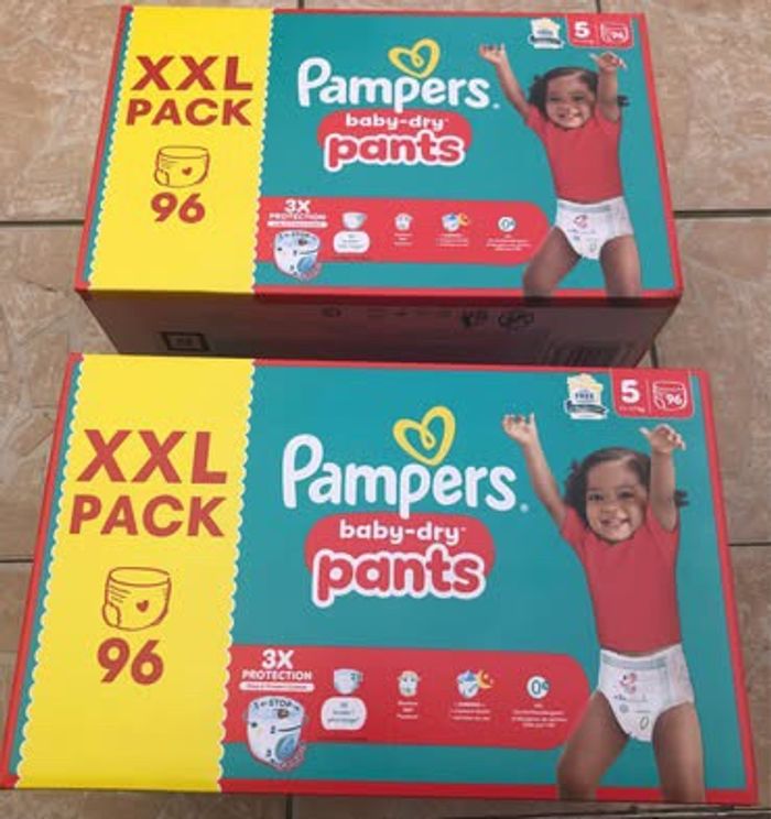 LOT DE 192 COUCHES CULOTTES PAMPERS PANTS TAILLE 5 NEUFS DANS EMBALLAGE - photo numéro 2