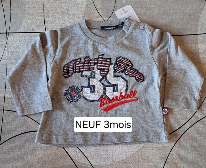 Ensemble Tee-shirt et pantalon jogging NEUFS  garçon  1 / 3 mois - photo numéro 2