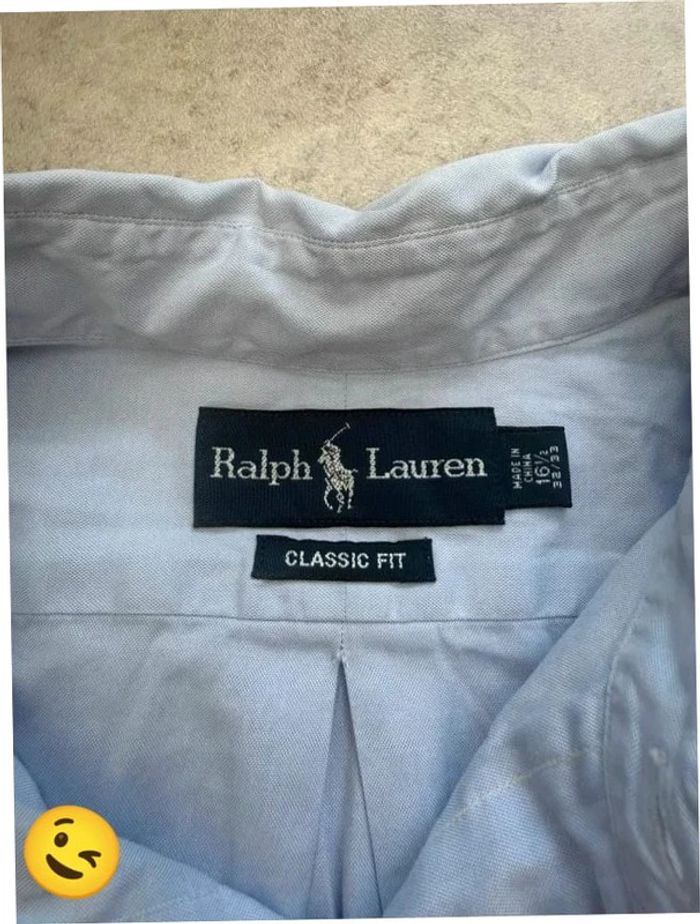 Chemise Ralph Lauren manche longue Taille L bleu Homme Men CHE16 - photo numéro 3