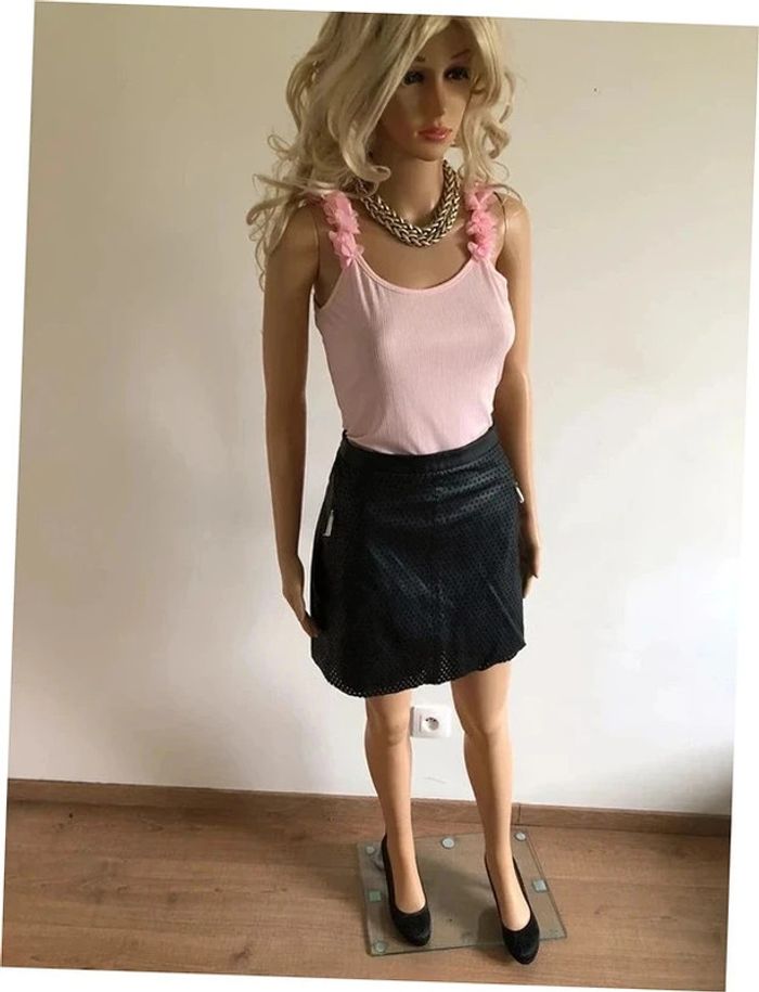 Jupe noire neuve en simili cuir Morgan taille 40 (valeur 55€) - photo numéro 4