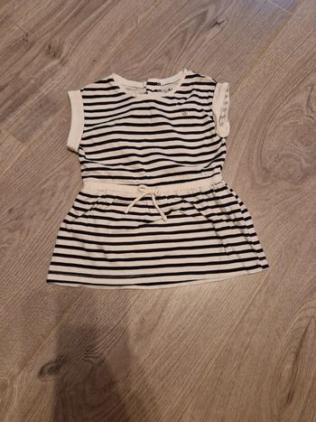Robe été bébé fille marinière bleu blanc 100% coton T3mois TBE kiabi