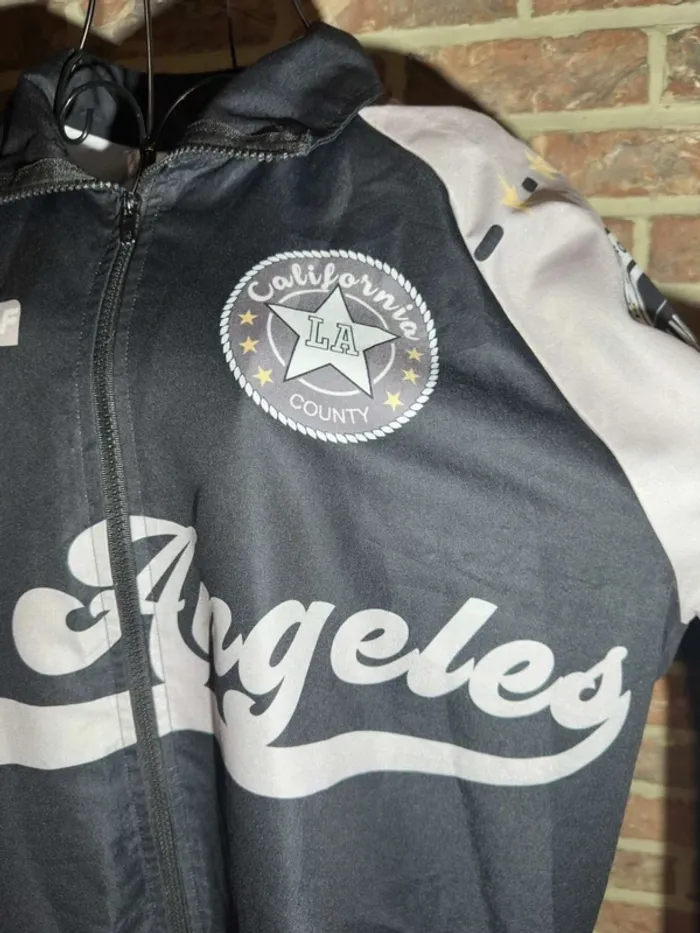Veste Racing Noire et gris Los Angeles Taille L / 40 - photo numéro 7