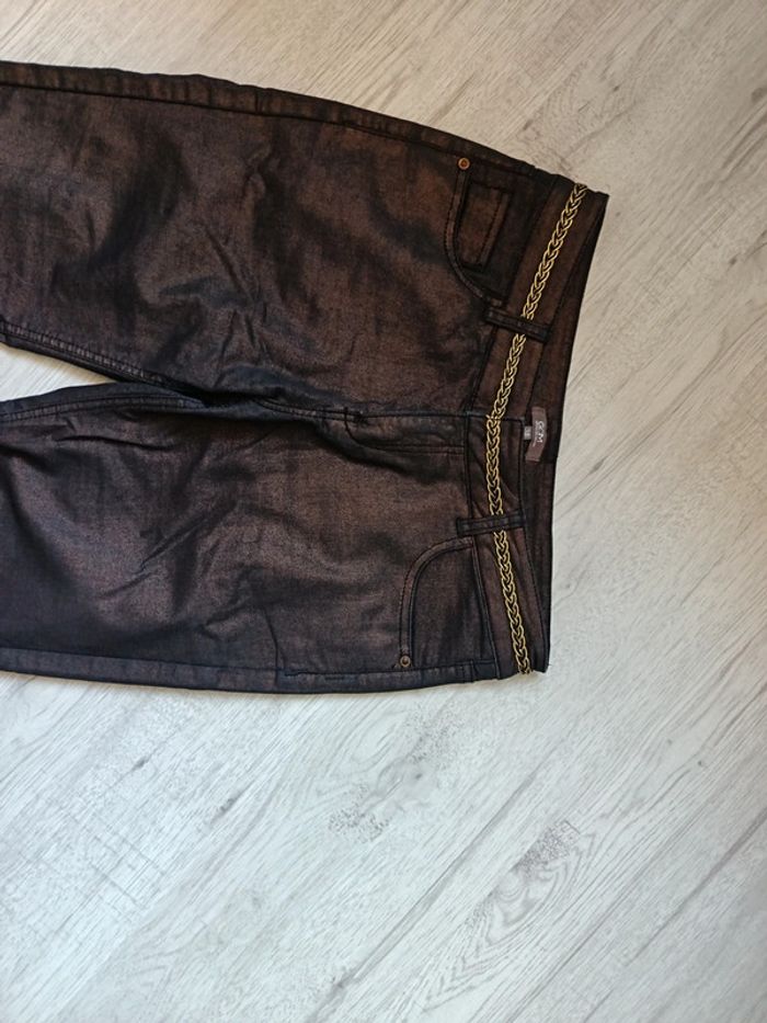 Pantalon femme 38 M grain de malice tbe brun satinée - photo numéro 9
