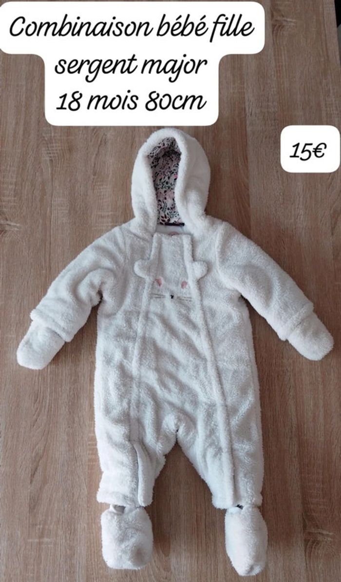 Combinaison bébé fille 18 mois sergent major