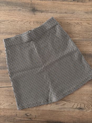 Jupe motif pied-de-poule marron Bizzbee - Taille XS - Neuve