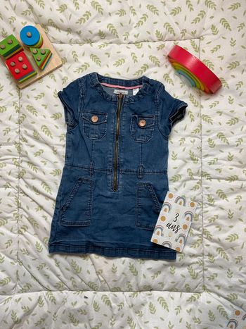 robe en jean bleu manches courtes 3 ans okaidi