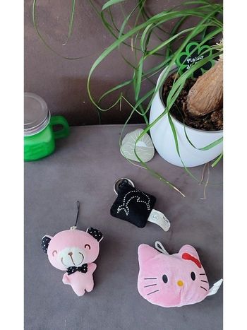 Lot 3 peluches porte-clefs