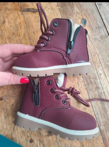 Bottines rouge bordeau 21 chaudes