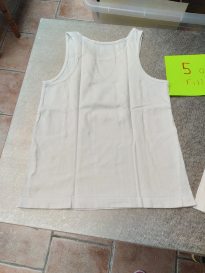 Lot de 2 débardeurs 5 ans fille blanc - photo numéro 4