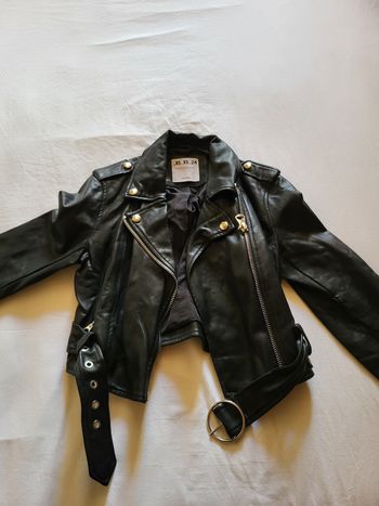 Spencer noir imitation cuir 