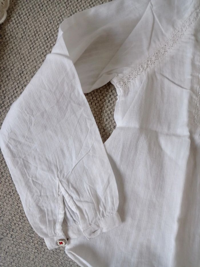 Blouse blanche et dentelle Okaïdi+ jean noir zip bas 4 ans - photo numéro 5