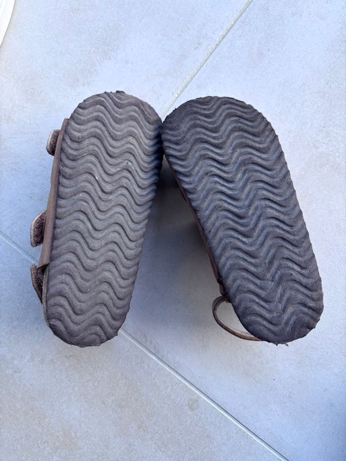 Sandales à scratch friboo marron taille 27 - photo numéro 3