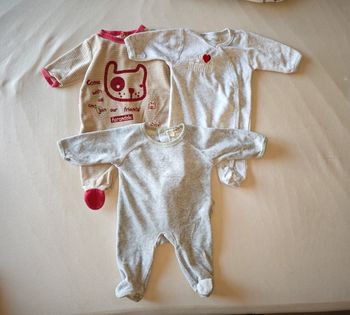 Lot de 3 pyjamas 1 mois