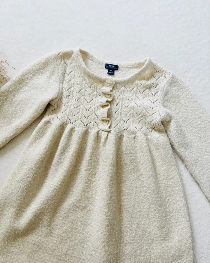 Robe pull pailletée couleur crème 4 ans - Kiabi - photo numéro 3