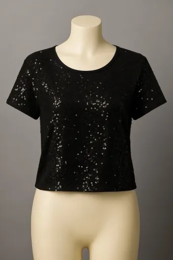 Haut noir à sequins – Kristina Popovitch – Taille M