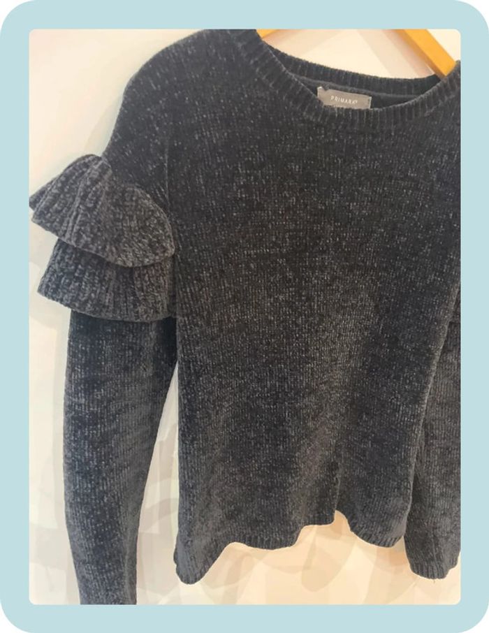 Pull hivers doux velours à volants - photo numéro 3