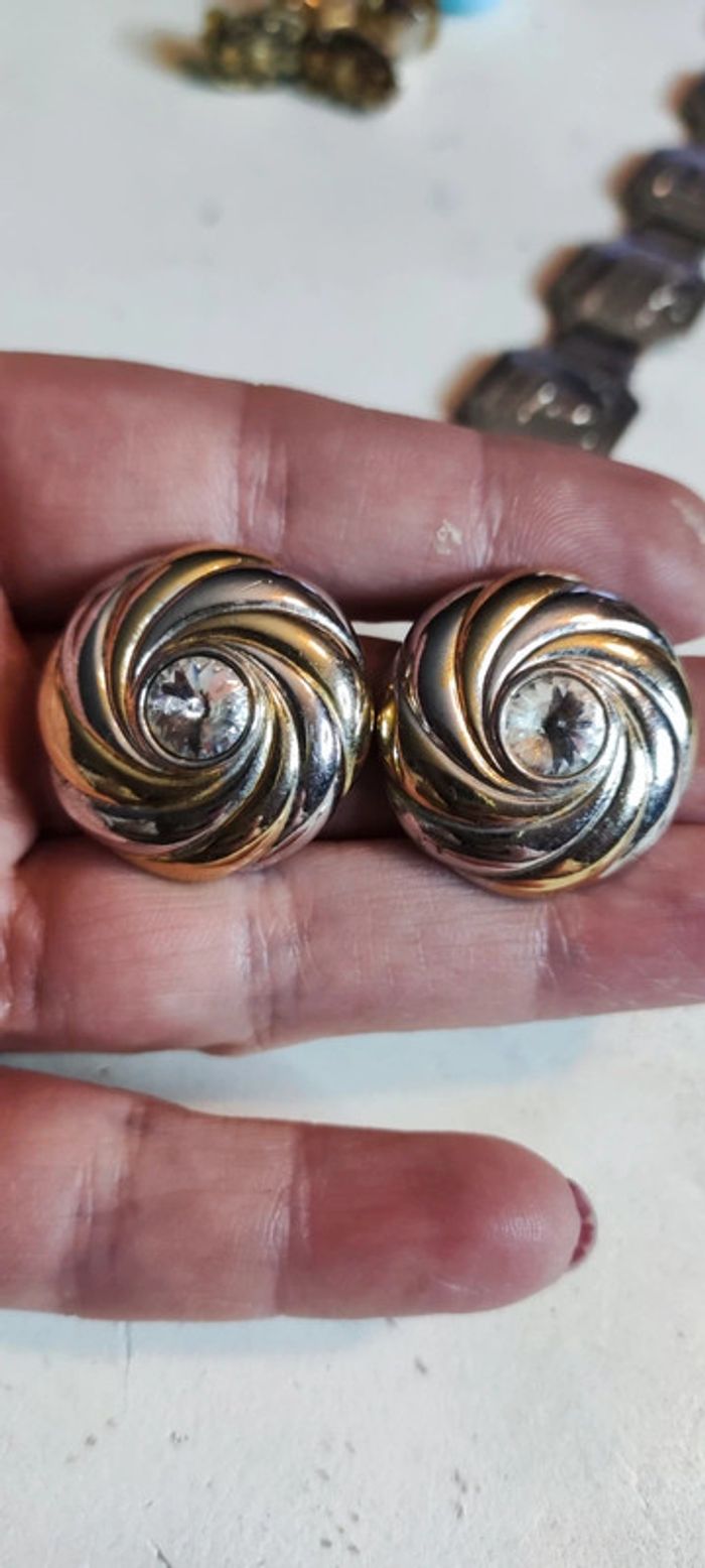 Clips d'oreilles bicolore - photo numéro 2