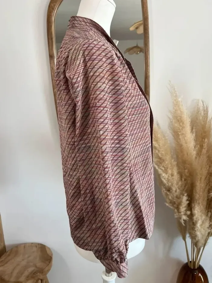 Blouse rayée rosé vintage japonais - photo numéro 4