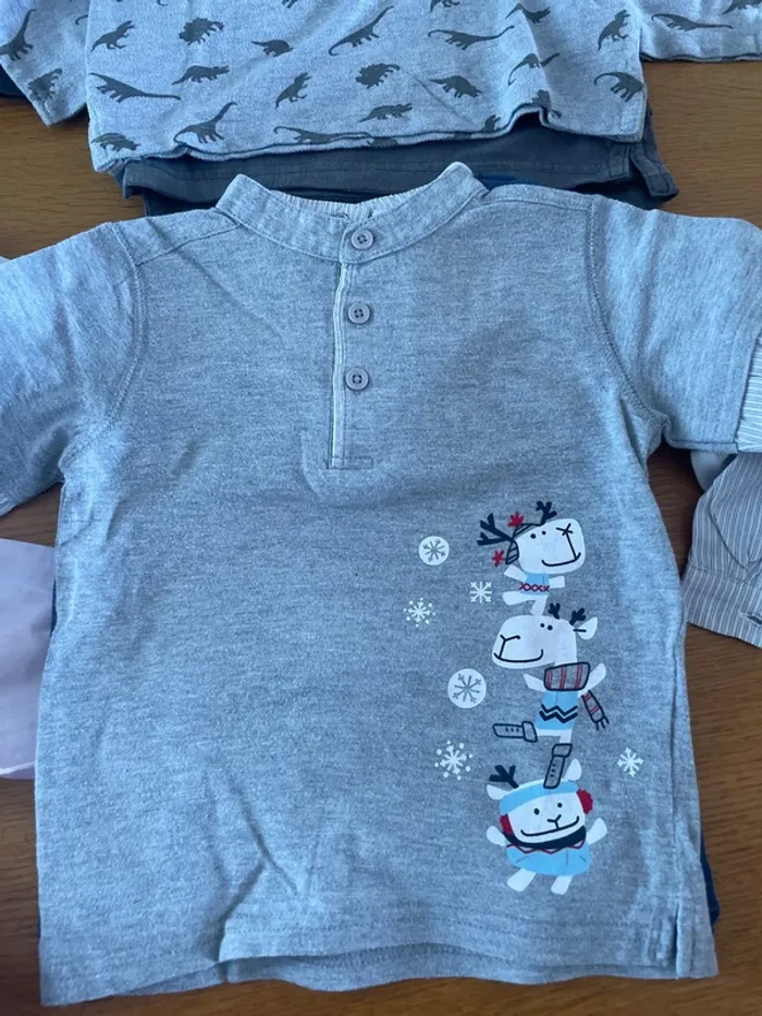 Lot 12 t-shirt ou chemises manches longues 18 mois - photo numéro 7