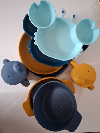 Lot vaisselle bébé en silicone 