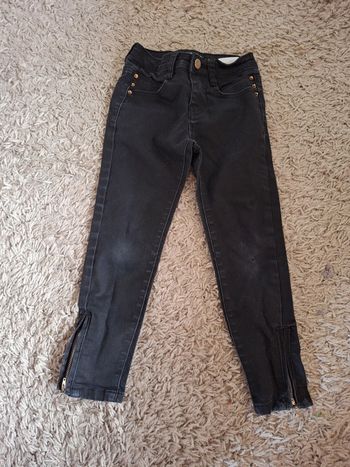 Magnifique jean fille noir 6 ans mini mignon denim paris avec fermeture en bas