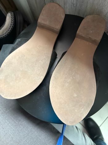 Mules plates noires tube