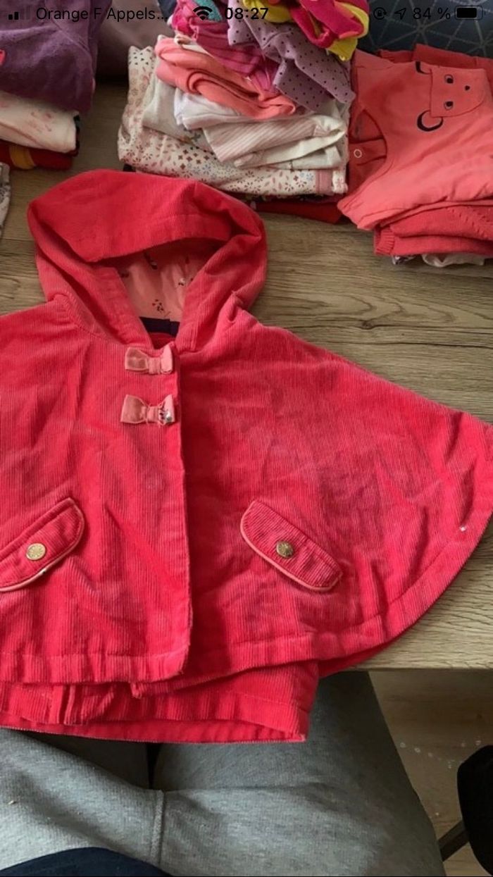 Manteau Cape rose velour - photo numéro 3