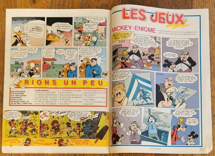 Ancien journal de mickey avec cadeau Arche de Noé 1988 N°1870 vintage - photo numéro 16