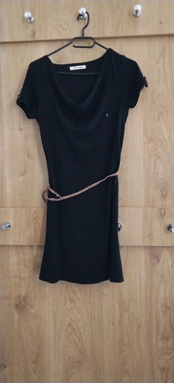 Robe noire ceinture marron Cache cache TS