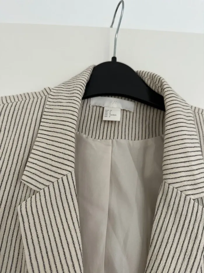 Blazer blanc cassé rayé - photo numéro 3