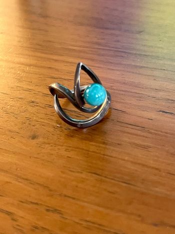 Bague vintage en argent avec pierre