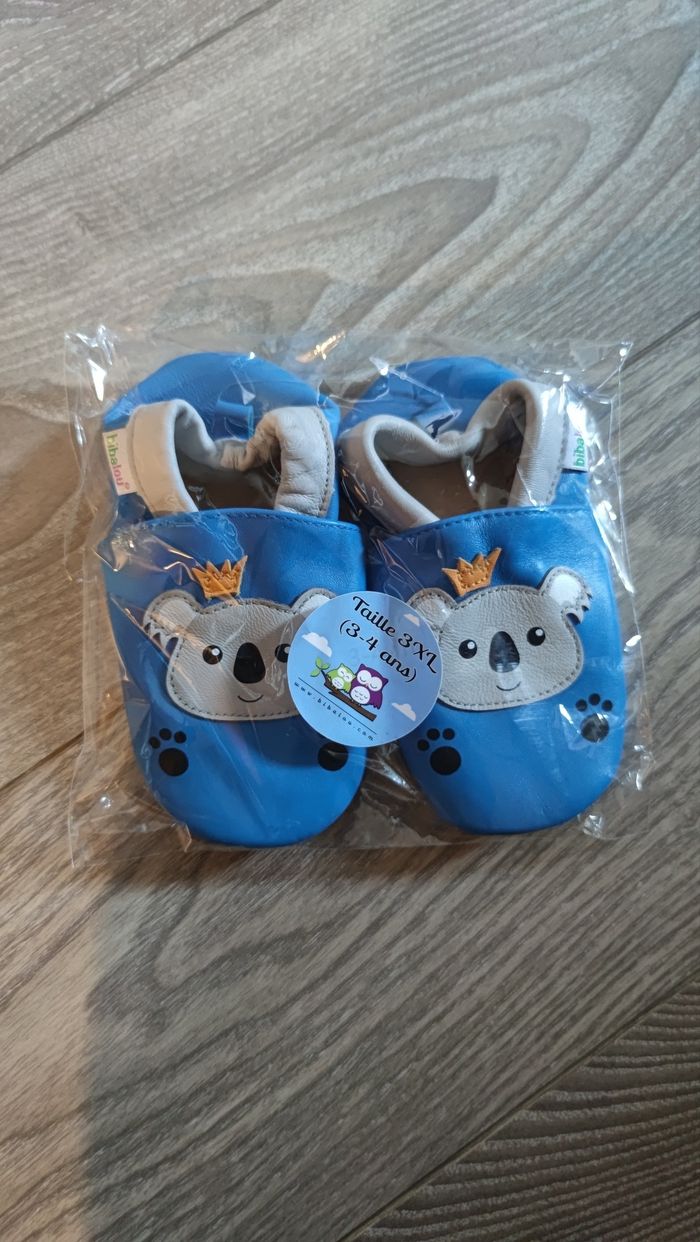 Chaussons souples en cuir bibalou 3 - 4 ans correspond à du 26/27