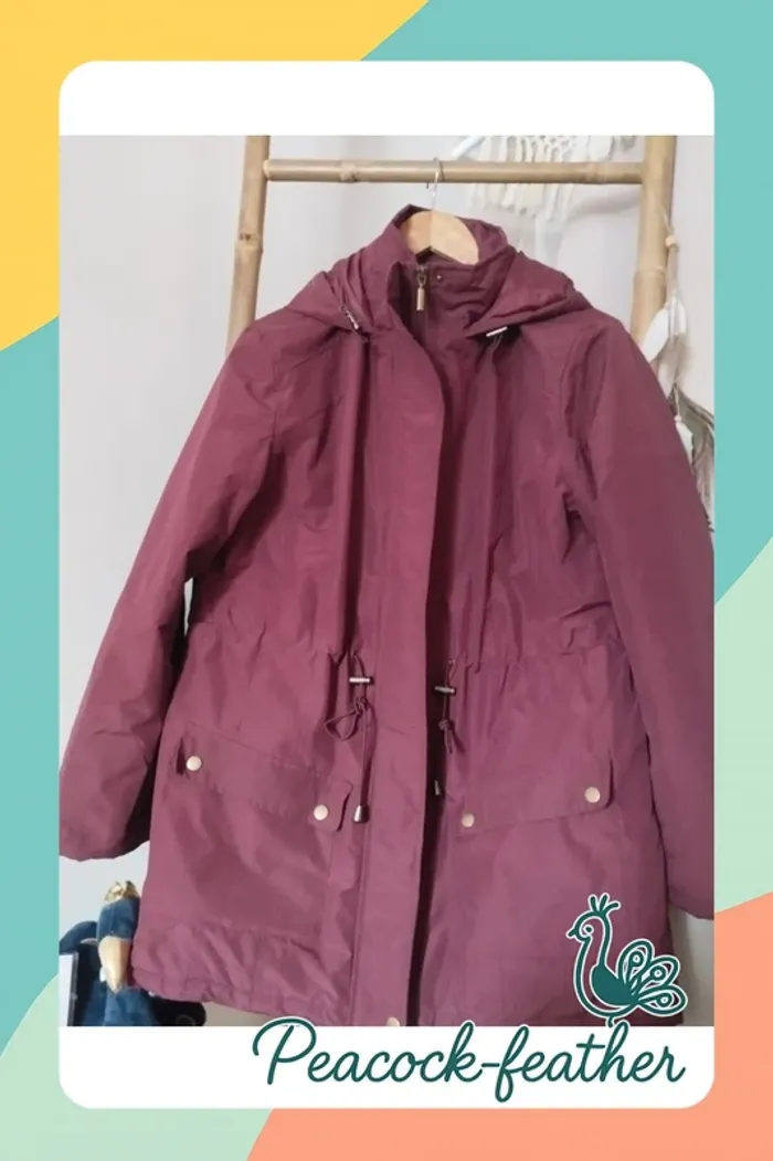 Manteau Parka bordeaux 40/42 atlas - photo numéro 2