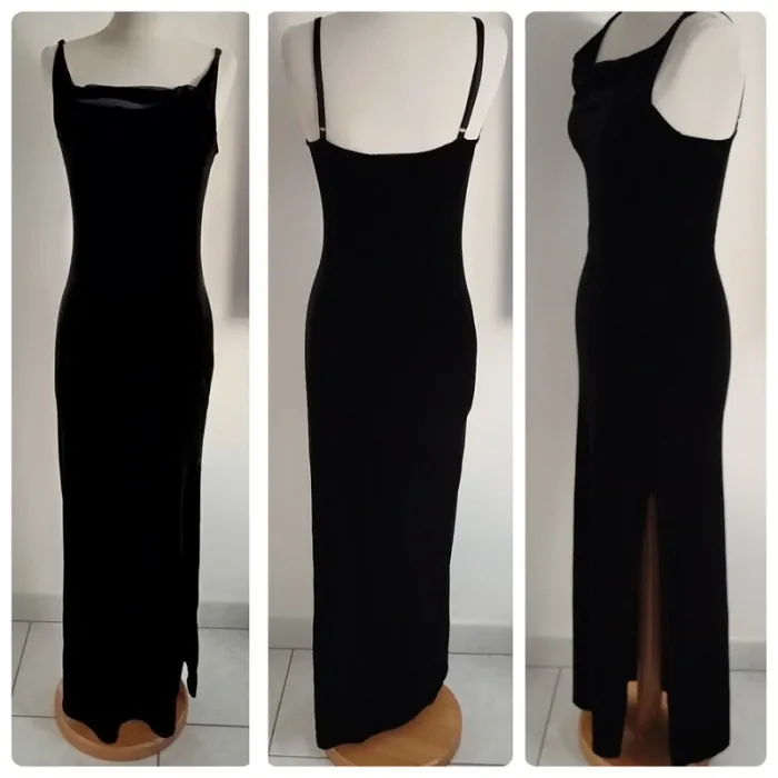 Magnifique robe longue noire  fendue Tati c'est chic taille 36