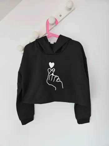 Sweat à capuche court fille