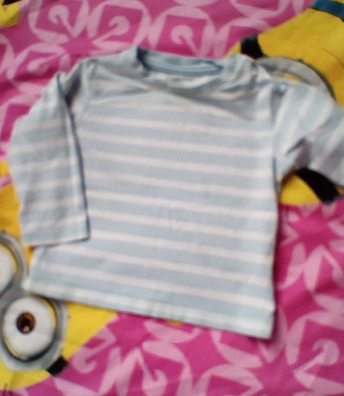 T-shirt 18 mois bleu blanc