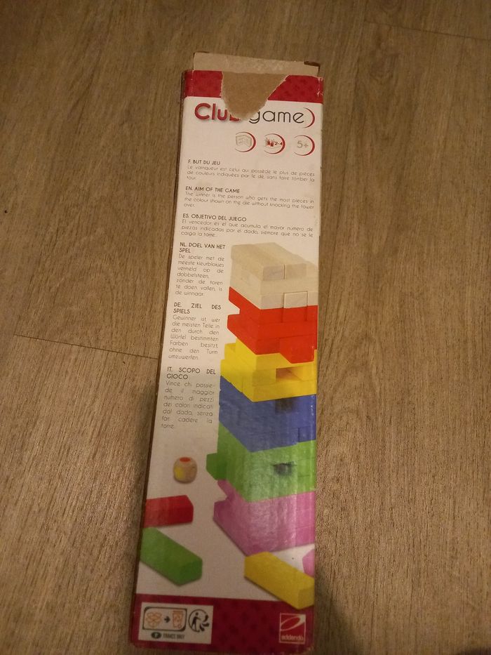 Jeu en bois tour folle colorée - photo numéro 2